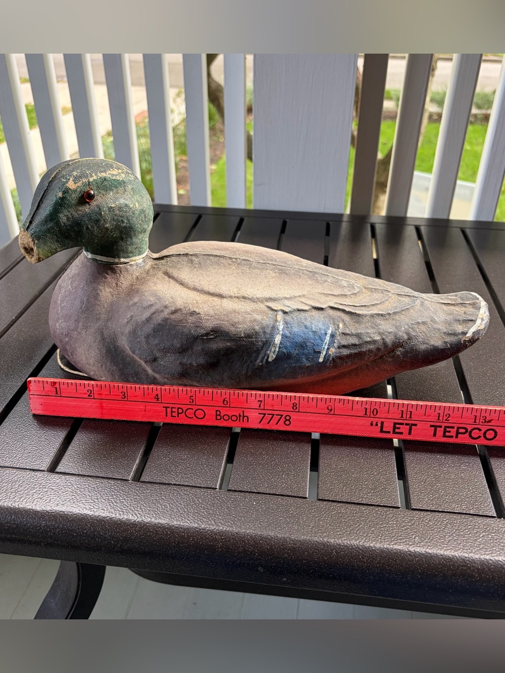 Vtg Victor Veri-Lite Mallard Duck Decoy Mated Pair Glass Eyes Animal Trap Co PA - Picture 8 of 15